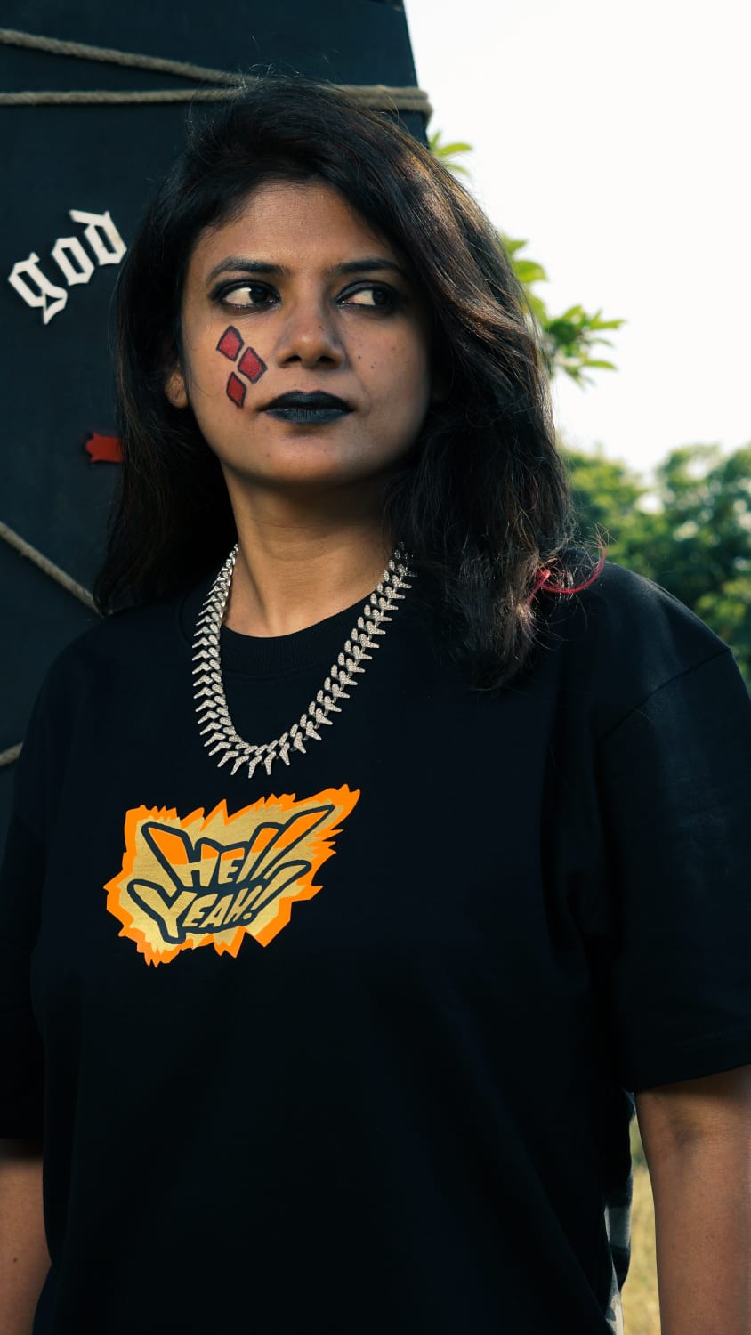 Hell Yeah graphic T-shirt by Pavitra Paapi, view 1